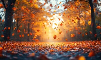 Canvas Print - Autumn Leaves Falling