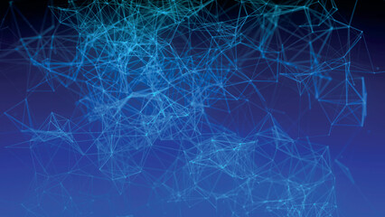 Poster - Abstract background with connecting dots and lines. Network connection structure. Plexus effect. 3d Vector illustration.