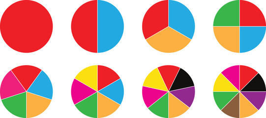 Poster - abstract pie chart colorful infographic templates vector illustration.