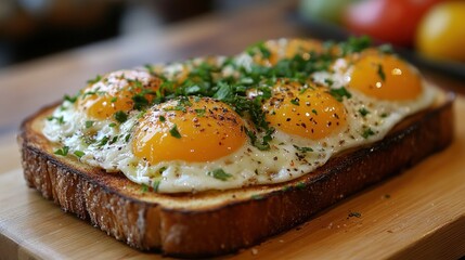 Canvas Print - Fried Eggs on Toast