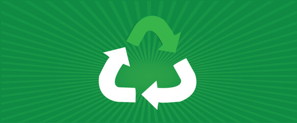 recycle symbol with green background 