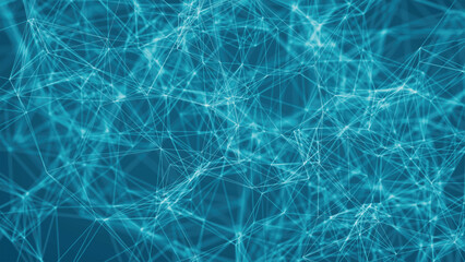 Poster - Abstract background with connecting dots and lines. Network connection structure. Plexus effect. 3d Vector illustration.