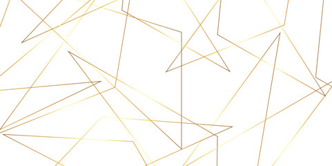 Wall Mural - Abstract background with liens and triangles shape on white background. White and golden geometric overlapping rectangle pattern Geometric background soft shadows as patten ..White polygon textured .	