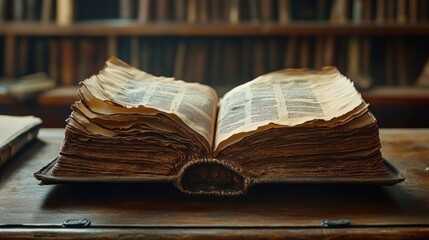 Canvas Print - Ancient Book in Library