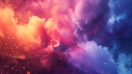 Canvas Print - colourful cloud of holi festival