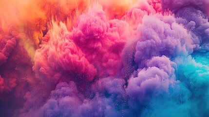 Poster - colourful cloud of holi festival