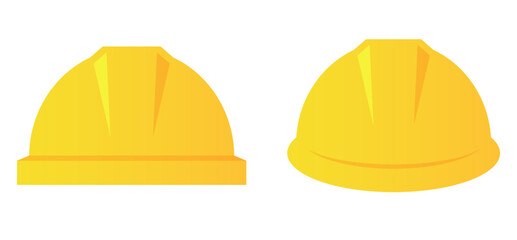 Hard hat vector icon, yellow safety helmet