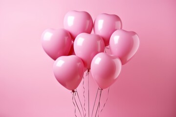 Wall Mural - Balloon helium heart pink.