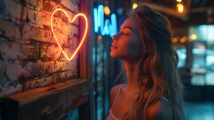 Poster - Curate a neon series of mental health symbols, such as