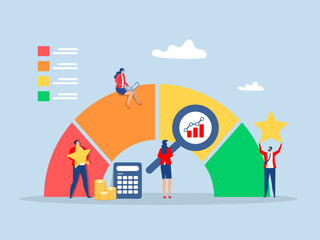 Wall Mural - benchmark performance or kpi key performance indicator growth or kpi measurement result, businessman