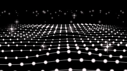 Aufkleber - Abstract 3D dynamic wavy patterns. A pattern of balls .Digital Background. technology and business background. 4k High Quality. 3D render