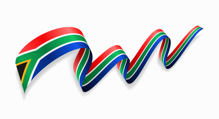 Wall Mural - South African flag wavy abstract background. Vector illustration.