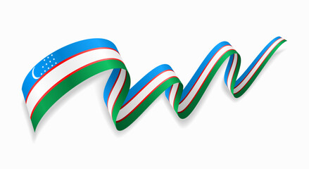 Wall Mural - Uzbekistani flag wavy abstract background. Vector illustration.