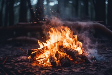 Poster - Campfire bonfire tranquility fireplace.