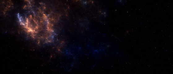 Wall Mural - space with beautiful nebula and stars.