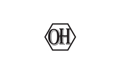 Wall Mural - OH, HO, O, H Abstract Letters Logo Monogram	