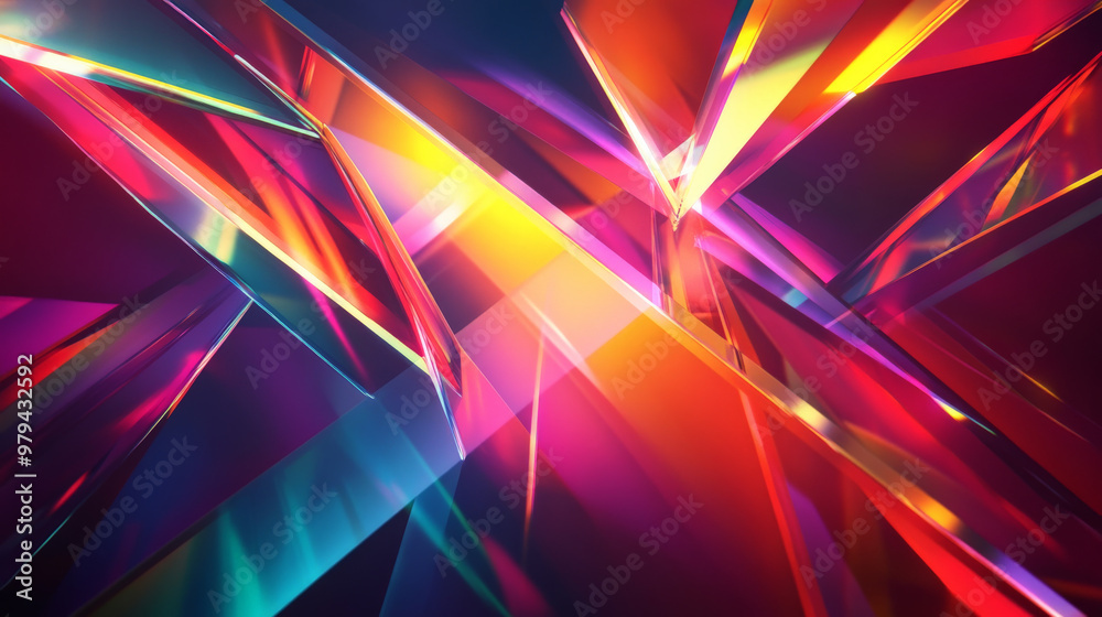 Prism Pattern Colorful A futuristic color prism backdrop with angular prisms refracting vivid ...