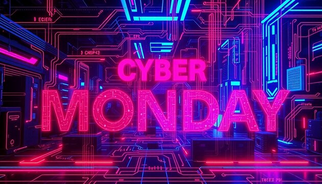 Futuristic Technology Cyber Monday Background