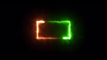 Poster - Abstract fire beautiful color neon light rectangle illustration background