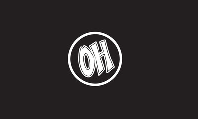 Wall Mural - OH, HO, O, H Abstract Letters Logo Monogram	