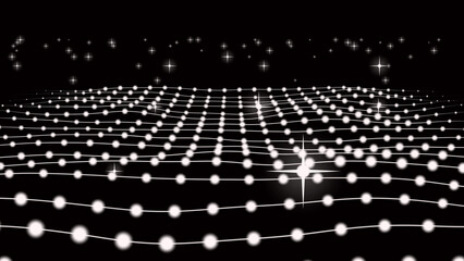 Aufkleber - Abstract 3D dynamic wavy patterns. A pattern of balls .Digital Background. technology and business background. 4k High Quality. 3D render