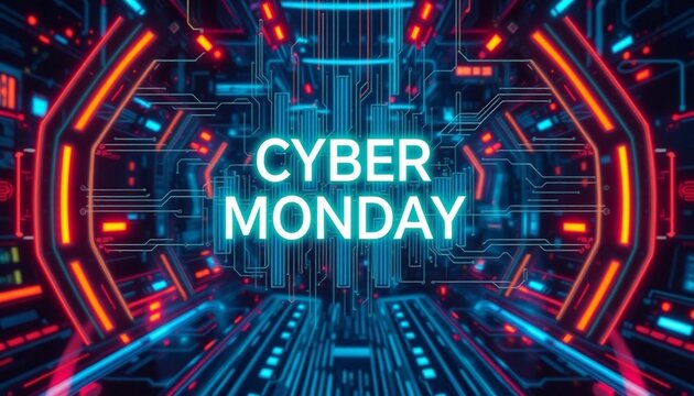 Futuristic Technology Cyber Monday Background
