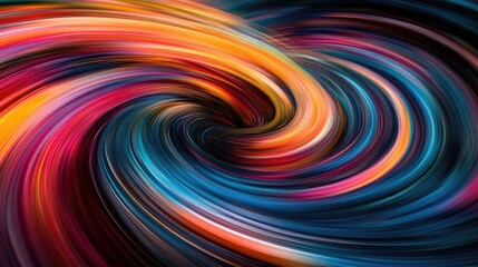 Poster - Dynamic swirling lines in vibrant colors, creating a sense of movement and energy, dark background