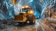 © Kingboy - Heavy construction bulldozer working in a tunnel excavation site