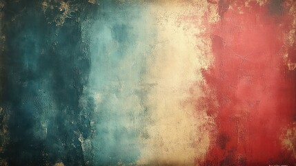 Poster - A colorful background with a red, white, and blue stripe