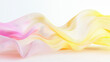 © Volodymyr - Soft, fluid 3D waves in pastel gradients of yellow and pink, flowing gently across a bright white background, with subtle shadows and light reflections for a serene effect.