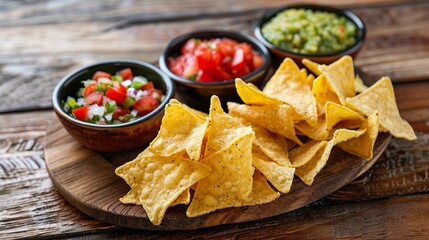 Crispy corn tortilla chips served with a trio of homemade salsas.