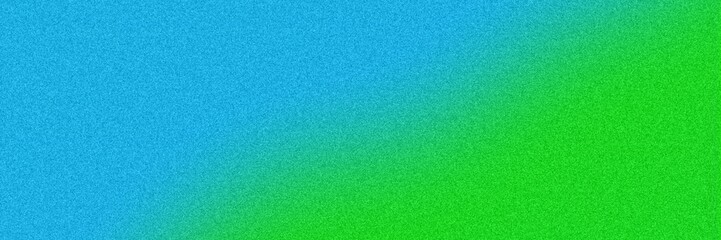 blue and green gradient grainy noise texture background. Poster cover panoramic banner