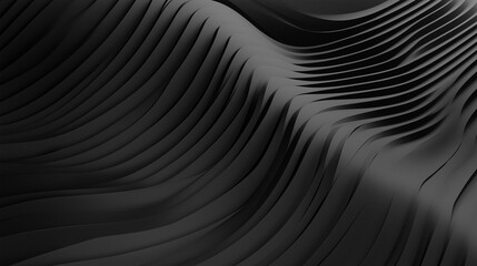 Poster - Abstract black wavy stripes background forming a modern surface