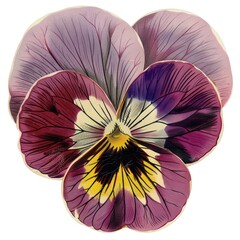 Poster - Vibrant pansy flower illustration