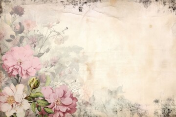 Sticker - Peony border backgrounds painting pattern.