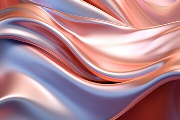 Poster - Rendering of metallic liquid silk backgrounds abstract.