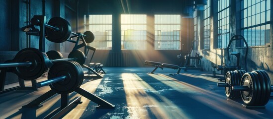 Wall Mural - Gym Interior with Sunlight Streaming Through Windows