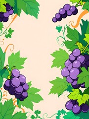 Wall Mural - Grape Vine Illustration