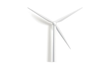 Eco-Friendly Wind Turbine Icon on White Background for Clean Energy Concept