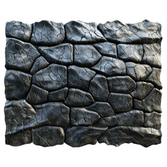 Poster - Black rock wall is forming a rough and uneven surface, ideal for backgrounds about construction or geology