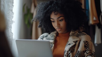 Poster - Elegant Woman Working on Laptop