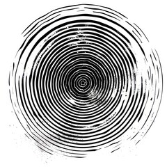 Canvas Print - Abstract black concentric circles