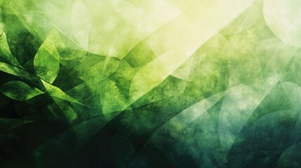 A textured green abstract background with overlapping patterns and light accents for a dynamic, natural look.