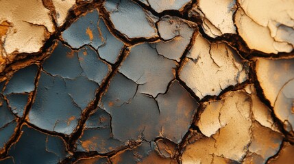 Cracked desert soil texture depicting arid climate and natural environmental patterns