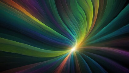 Wall Mural - This vibrant abstract image showcases a radiant spectrum of colors emanating from a central light burst, creating a mesmerizing swirl effect. Perfect for dynamic and energetic designs.. AI Generation