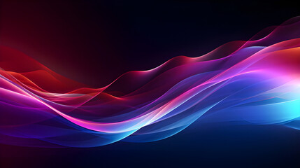 Canvas Print - 
Photo Glow Flow big neon wave background