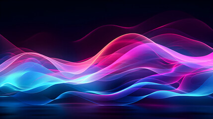 Canvas Print - 
Photo Glow Flow big neon wave background