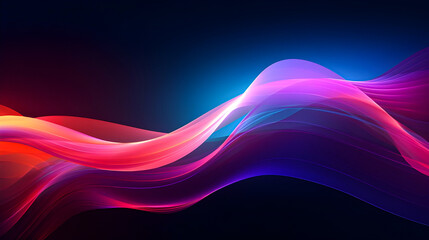 Canvas Print - 
Photo Glow Flow big neon wave background