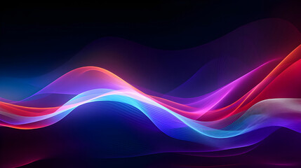 Canvas Print - 
Photo Glow Flow big neon wave background