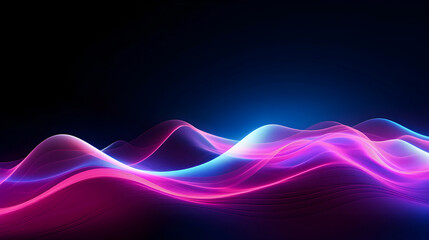 Canvas Print - 
Photo Glow Flow big neon wave background